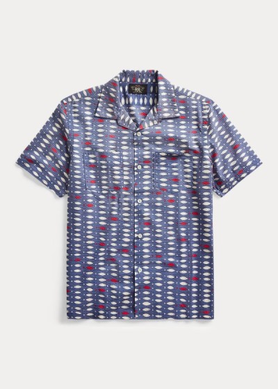 Camisa Ralph Lauren Fish-Print Seersucker Homem 85910-EKBY